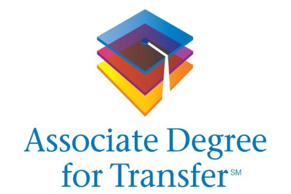 Color graduation cap with Associate Degree for Transfer logo