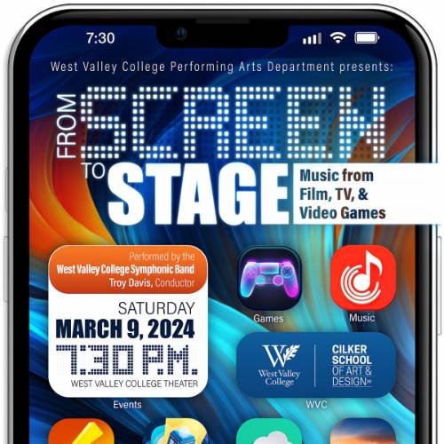From Screen to Stage event info on phone screen graphic