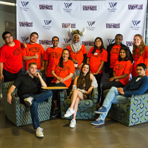 Students in orange WVC shirts during Convocation
